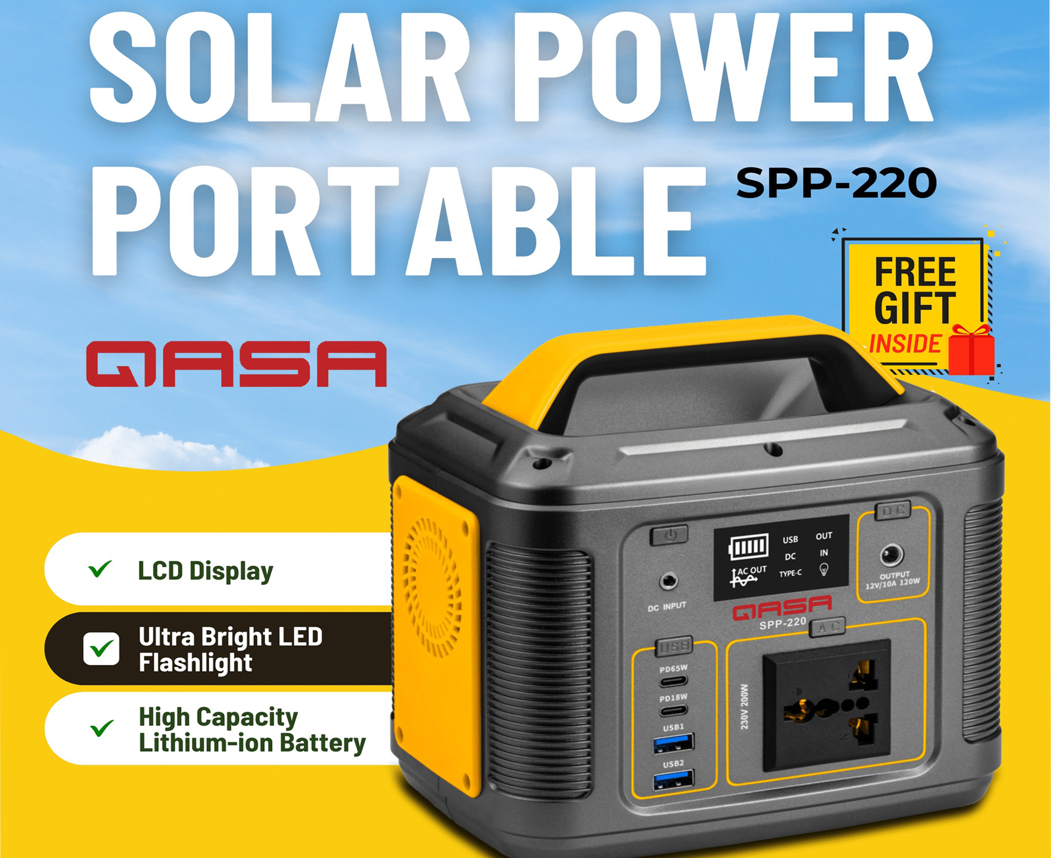 Introducing QASA Solar Power Portable SPP-220