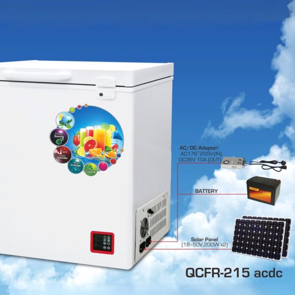 Solar AC/DC Chest Freezer QCFR-215 acdc - Image 2