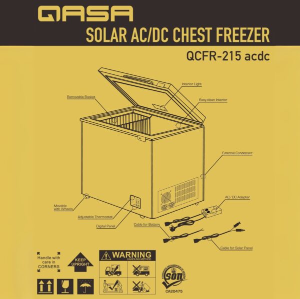 Solar AC/DC Chest Freezer QCFR-215 acdc - Image 4