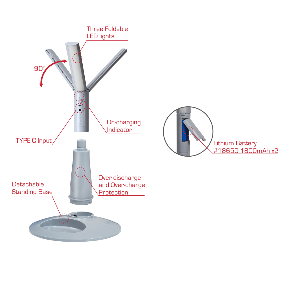 Rechargeable Lantern QLTN-300 trident - Image 2